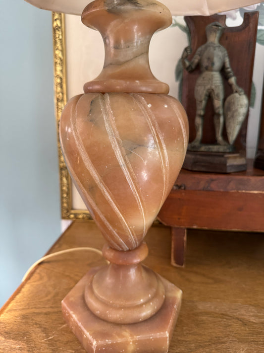 Vintage Italian Carved Alabaster Urn Lamp