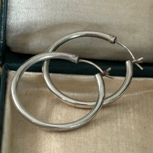 Vintage Sterling Silver Hoop Earrings
