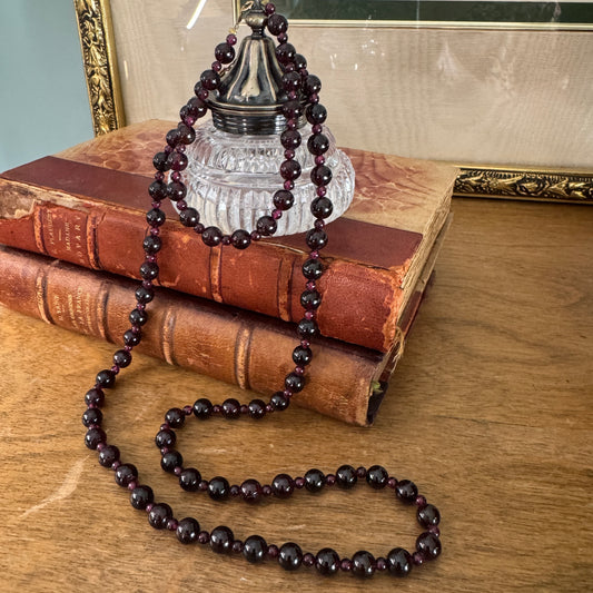 Vintage Deep Purple Amethyst Semi Precious Gemstone Necklace and Bracelet