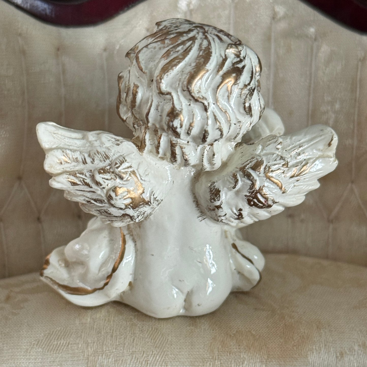 Vintage Miniature Cherub Putti with Harp