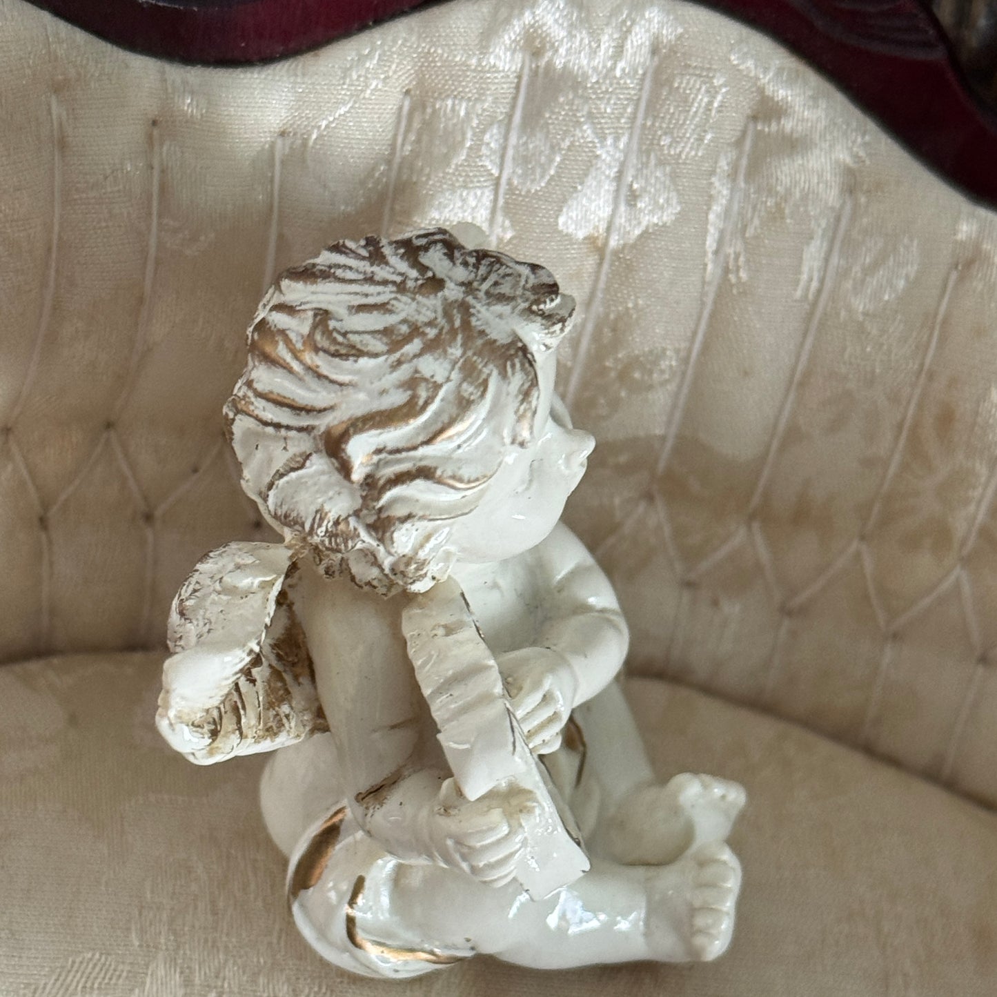 Vintage Miniature Cherub Putti with Harp