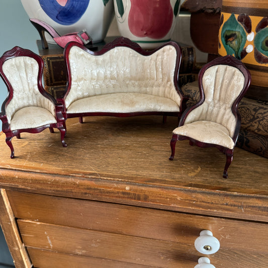 Vintage Dollhouse Victorian Parlor Living Room Set