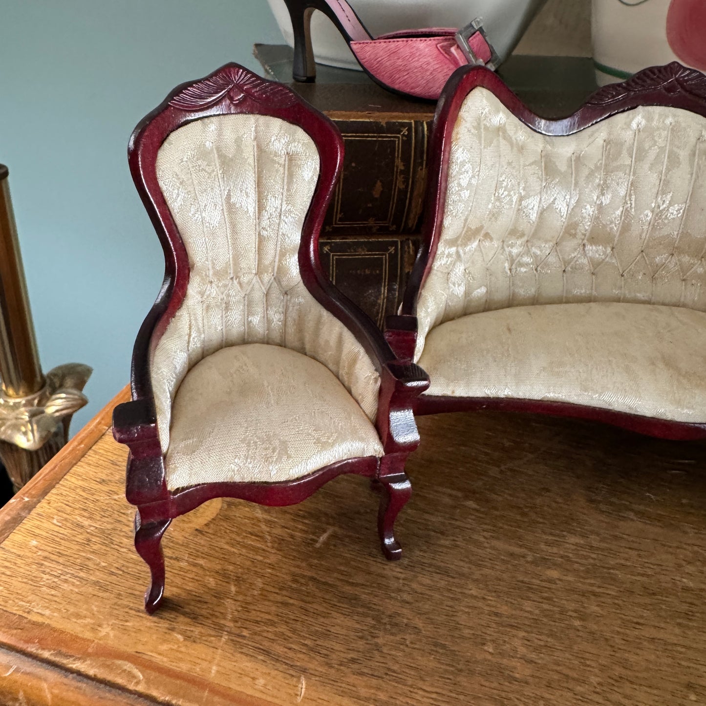 Vintage Dollhouse Victorian Parlor Living Room Set