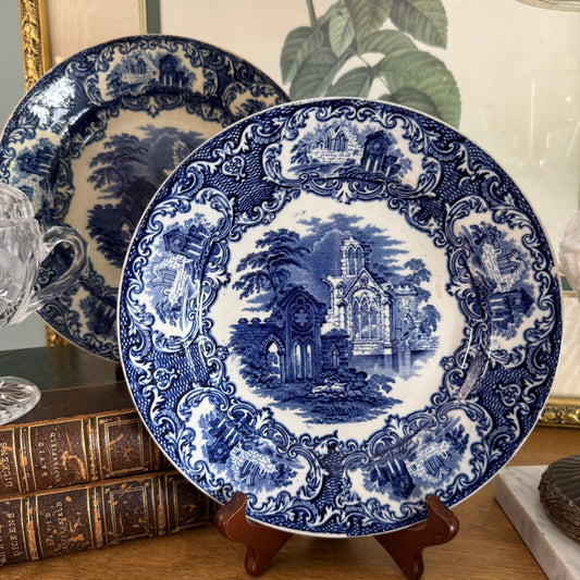 Two  Petrus Regout Maastright Abbey 8-1/2"  Plates Antique