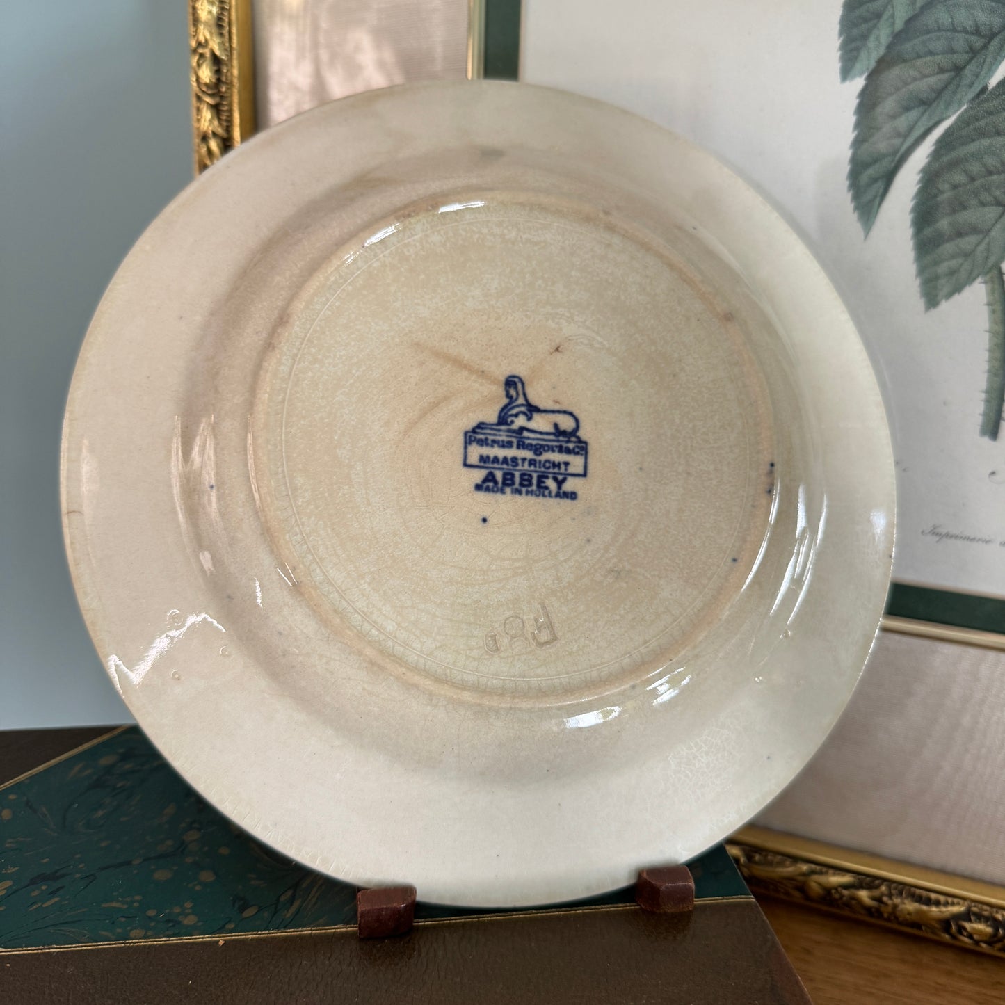 Two  Petrus Regout Maastright Abbey 8-1/2"  Plates Antique