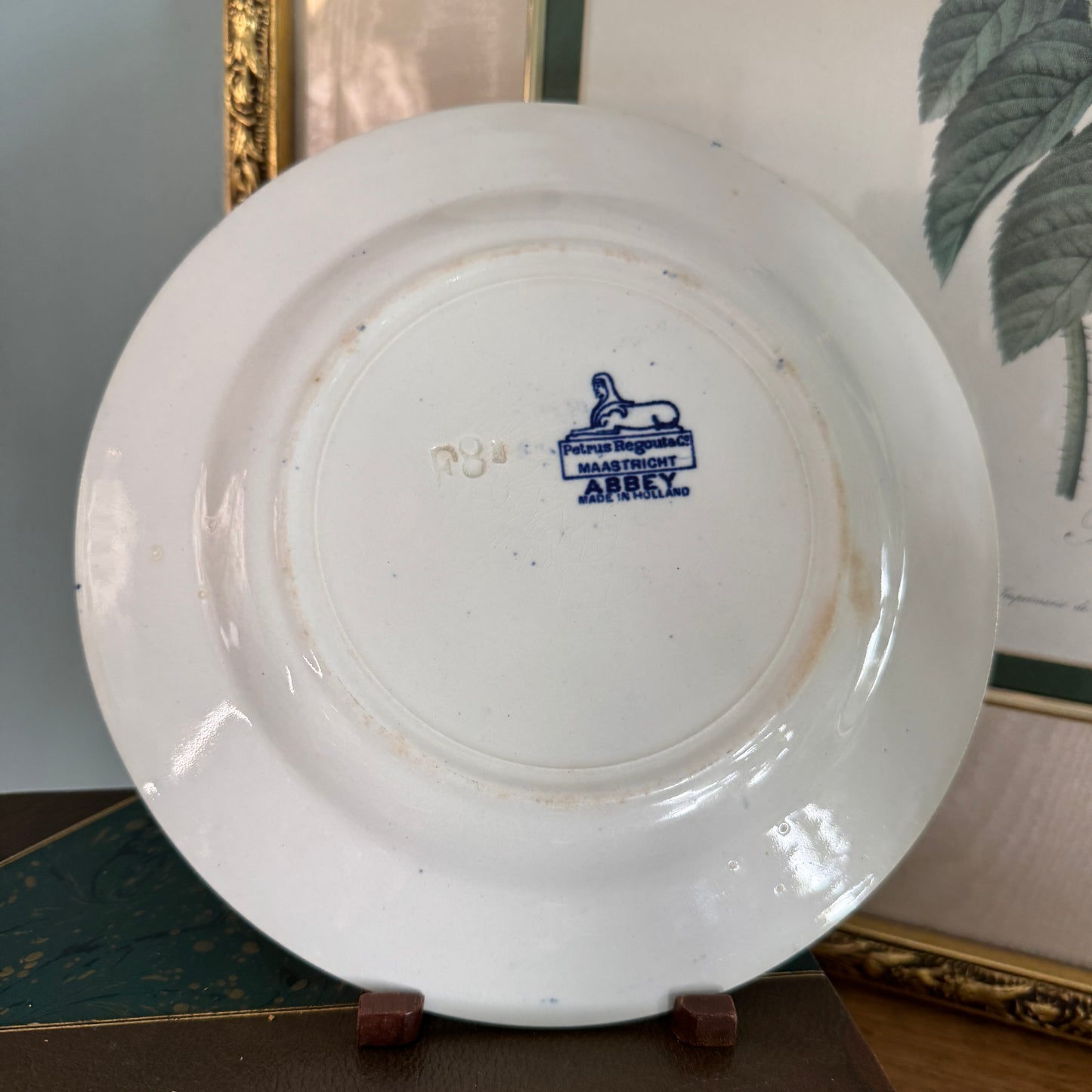 Two  Petrus Regout Maastright Abbey 8-1/2"  Plates Antique