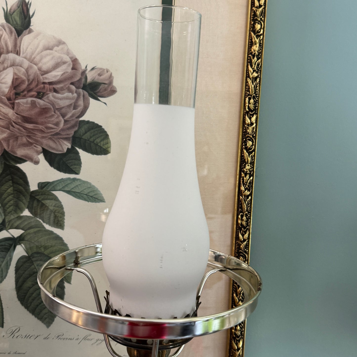 Fenton Poppy White Milk Glass Student Table Lamp