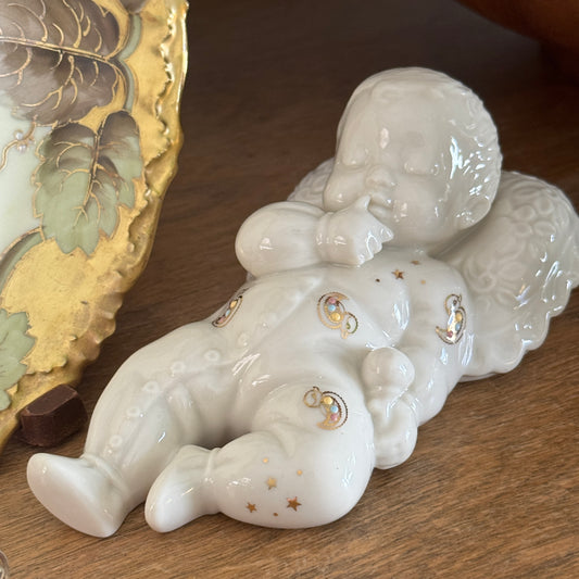 Vintage Lenox China Jewels Collection Hush Little Baby Figurine