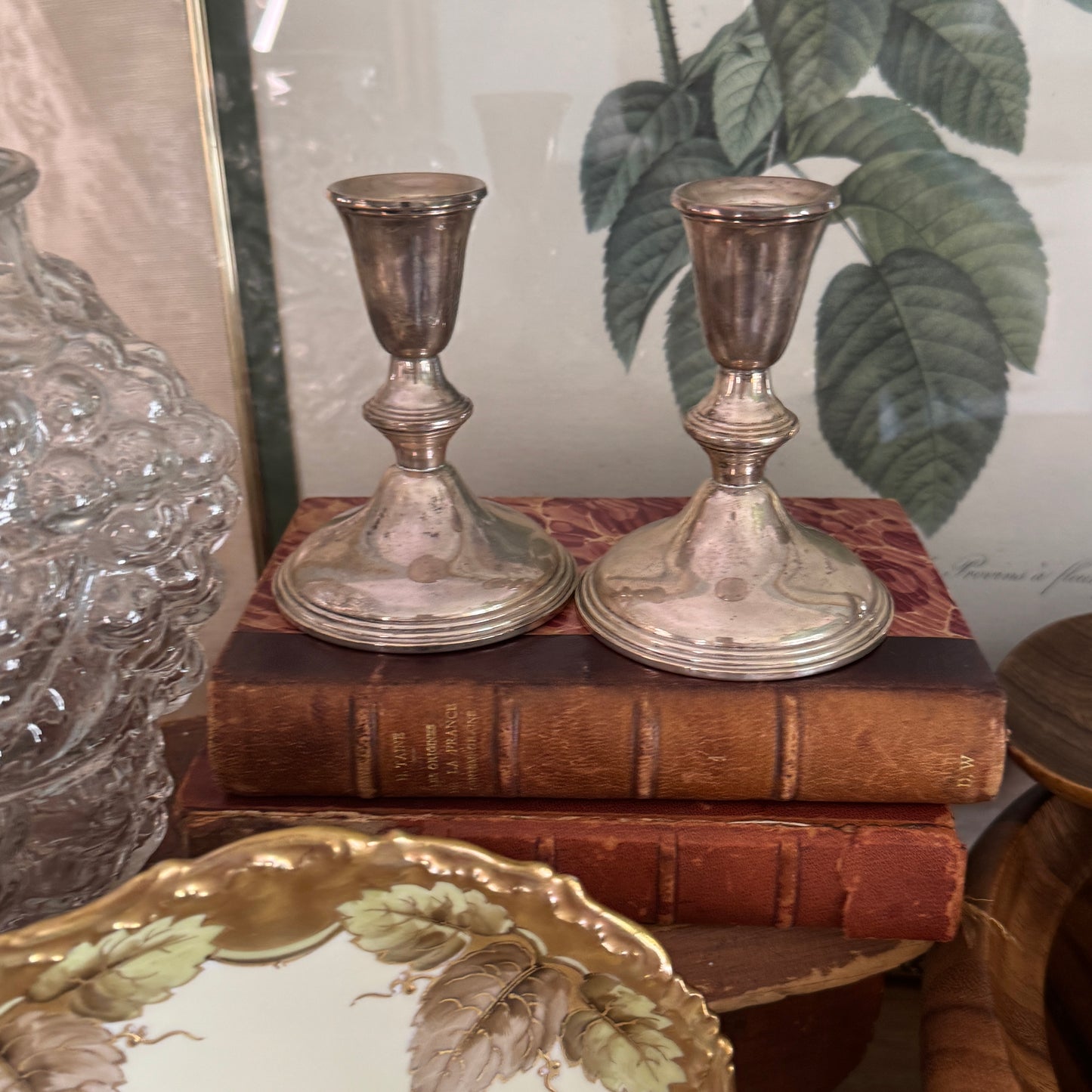 Two Empire Weighted Sterling Silver Candlesticks