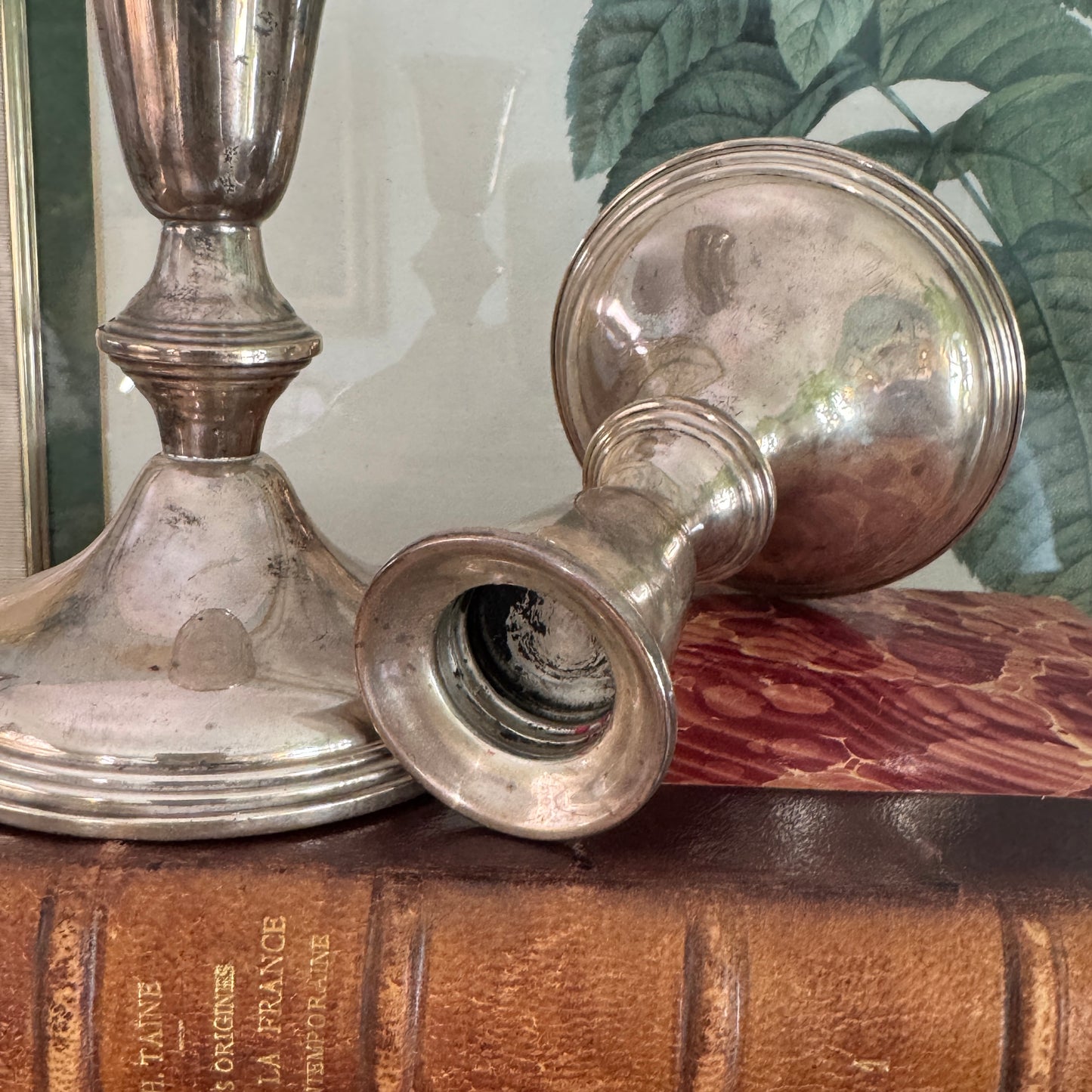 Two Empire Weighted Sterling Silver Candlesticks