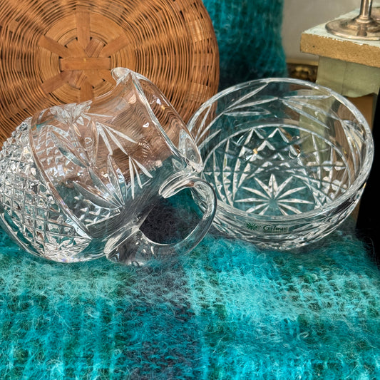 Galway Irish Crystal Creamer & Open Sugar Bowl