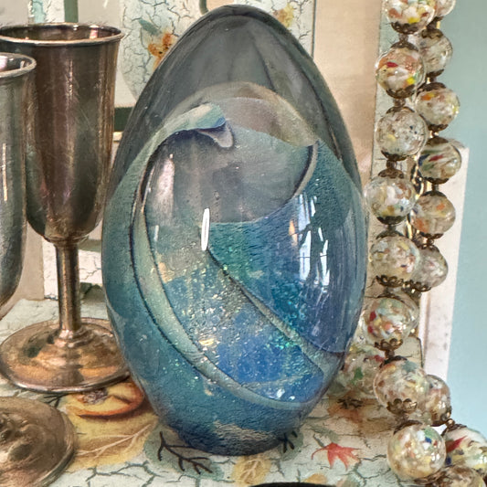 Vintage 1989 Robert Eickholt Modern Earth Glass Paperweight