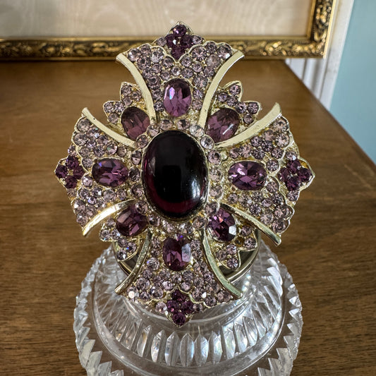 Vintage Lavender Purple Rhinestone Pin Pendant