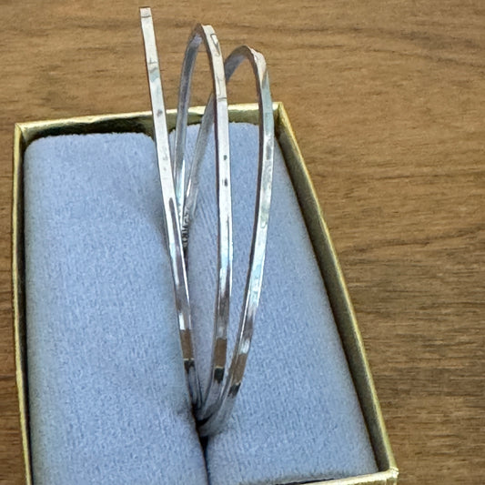 Vintage Three Mexican Sterling Silver Stacking Bracelets