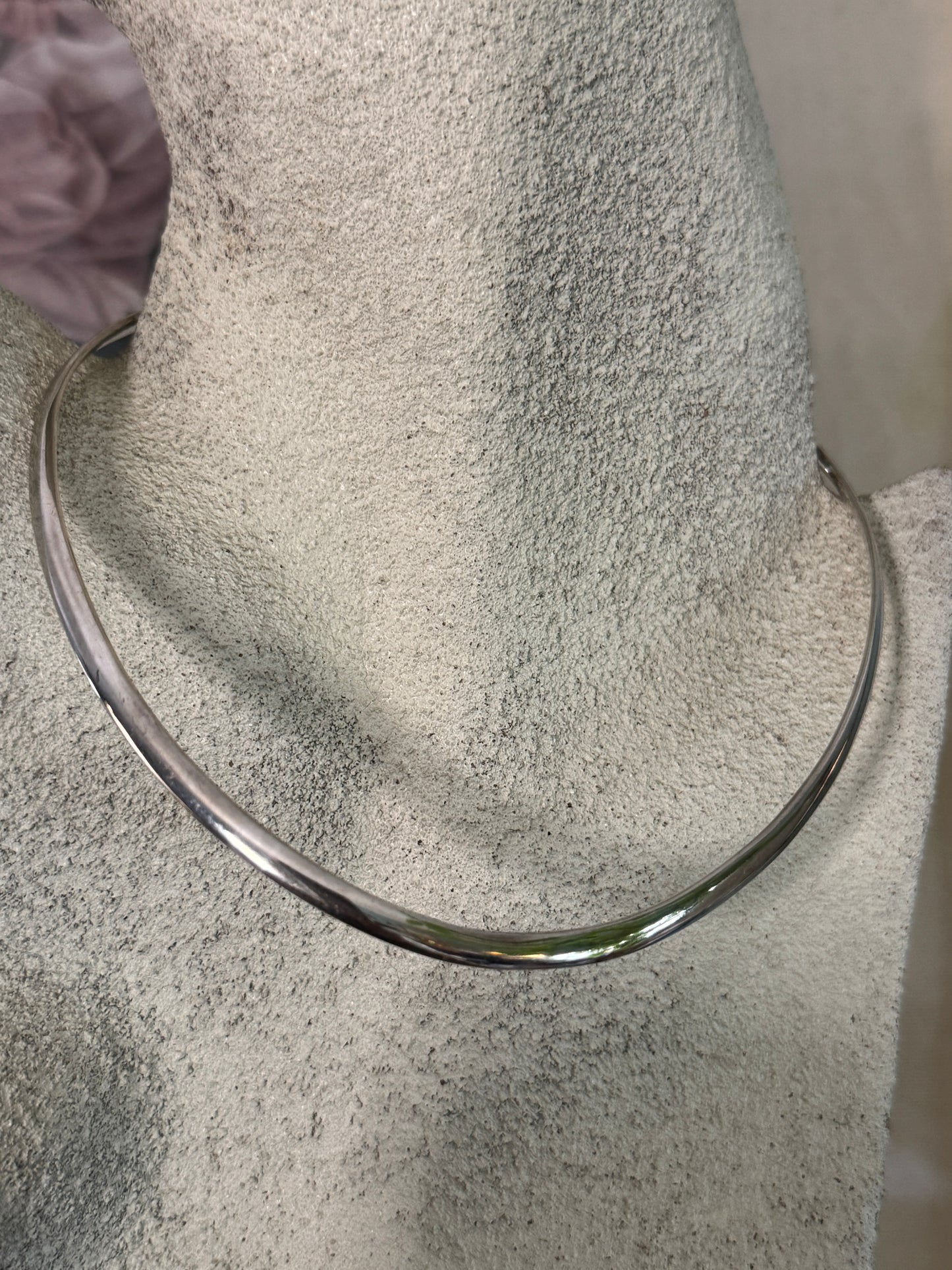Vintage Bayanihan Modernist Sterling Silver Choker Necklace