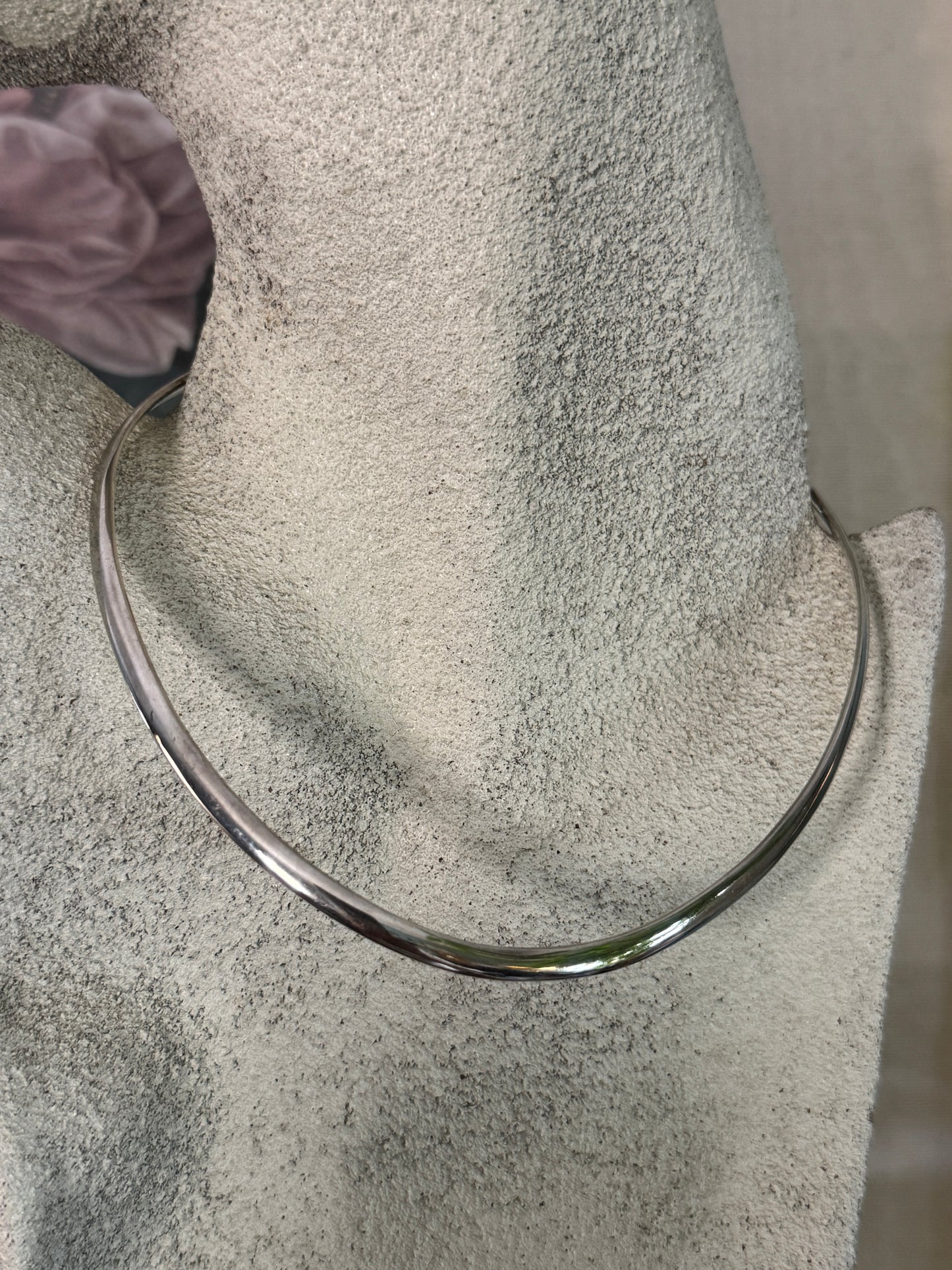 Vintage Bayanihan Modernist Sterling Silver Choker Necklace