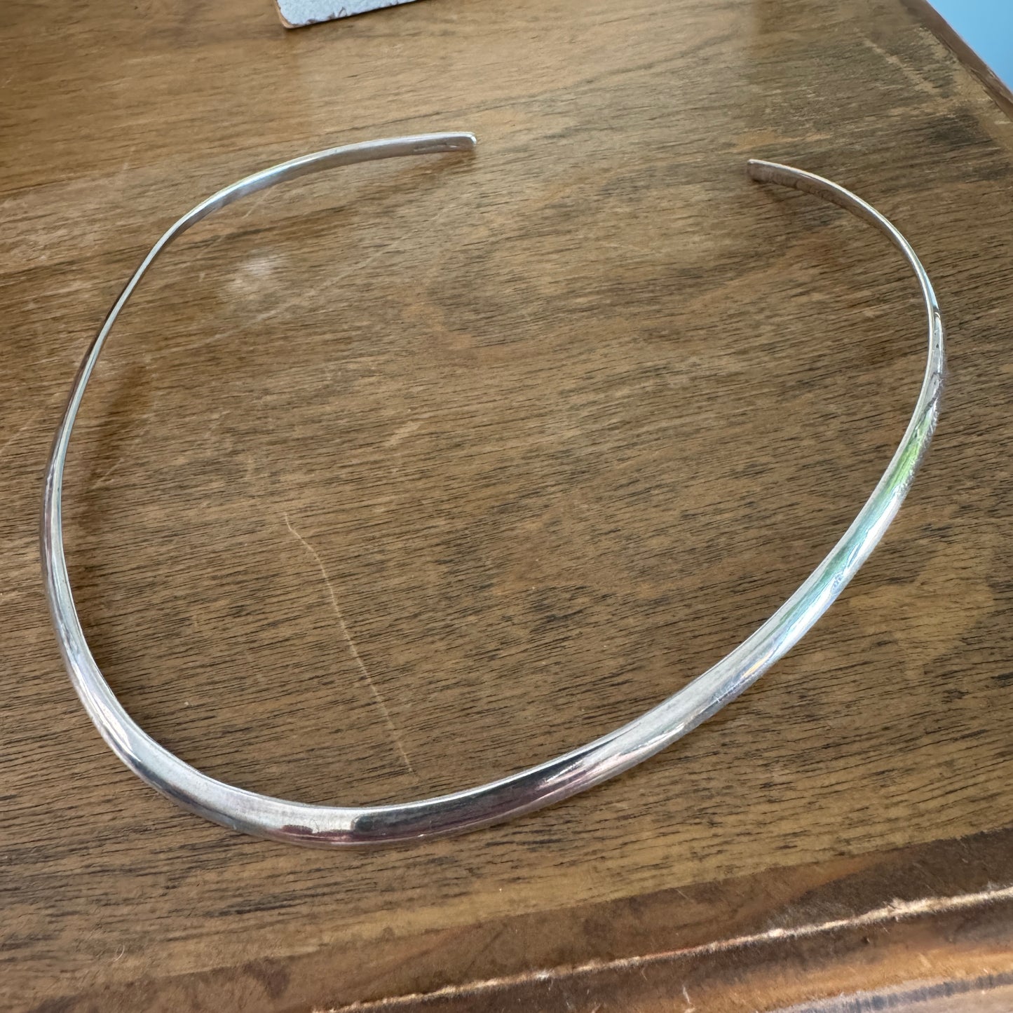 Vintage Bayanihan Modernist Sterling Silver Choker Necklace