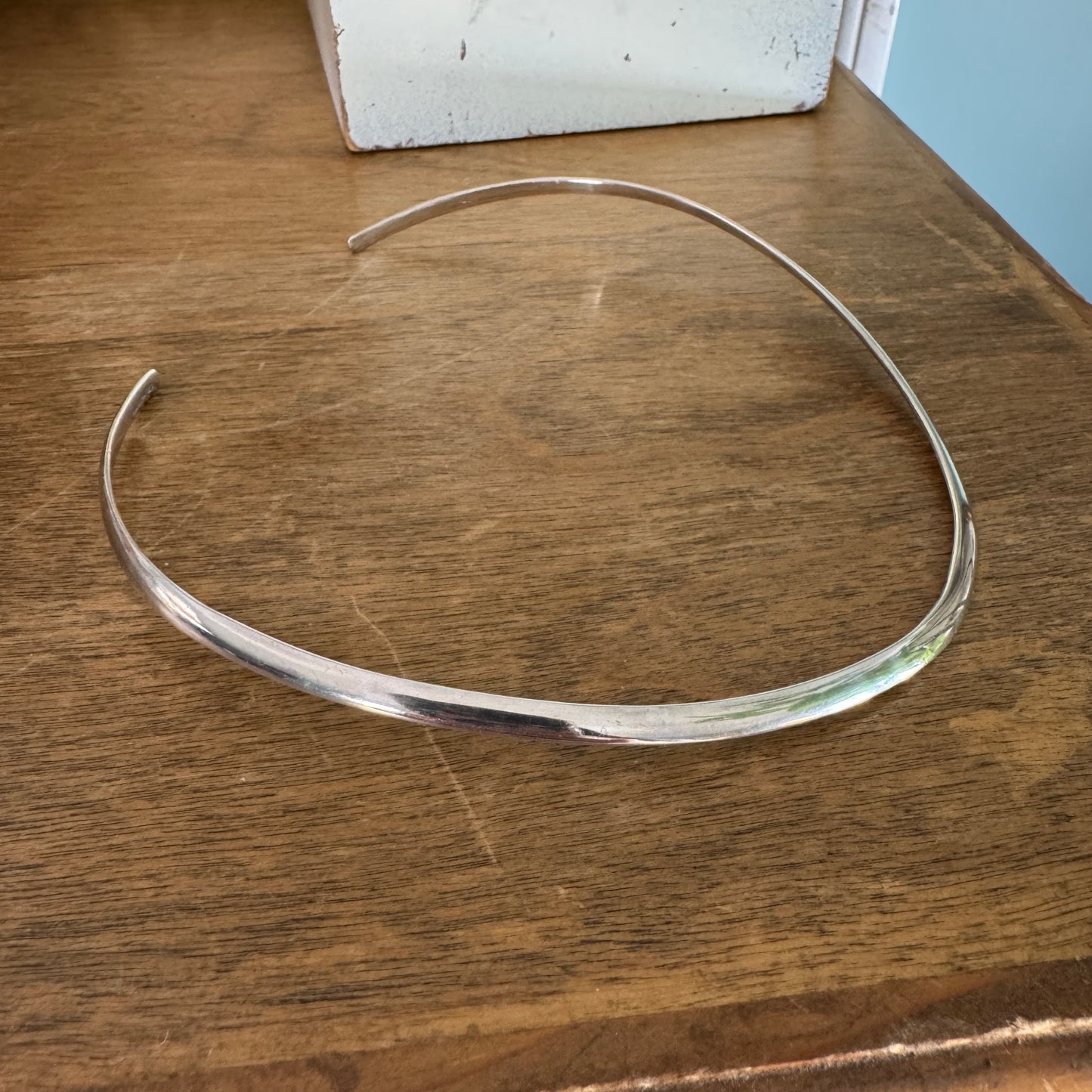 Vintage Bayanihan Modernist Sterling Silver Choker Necklace