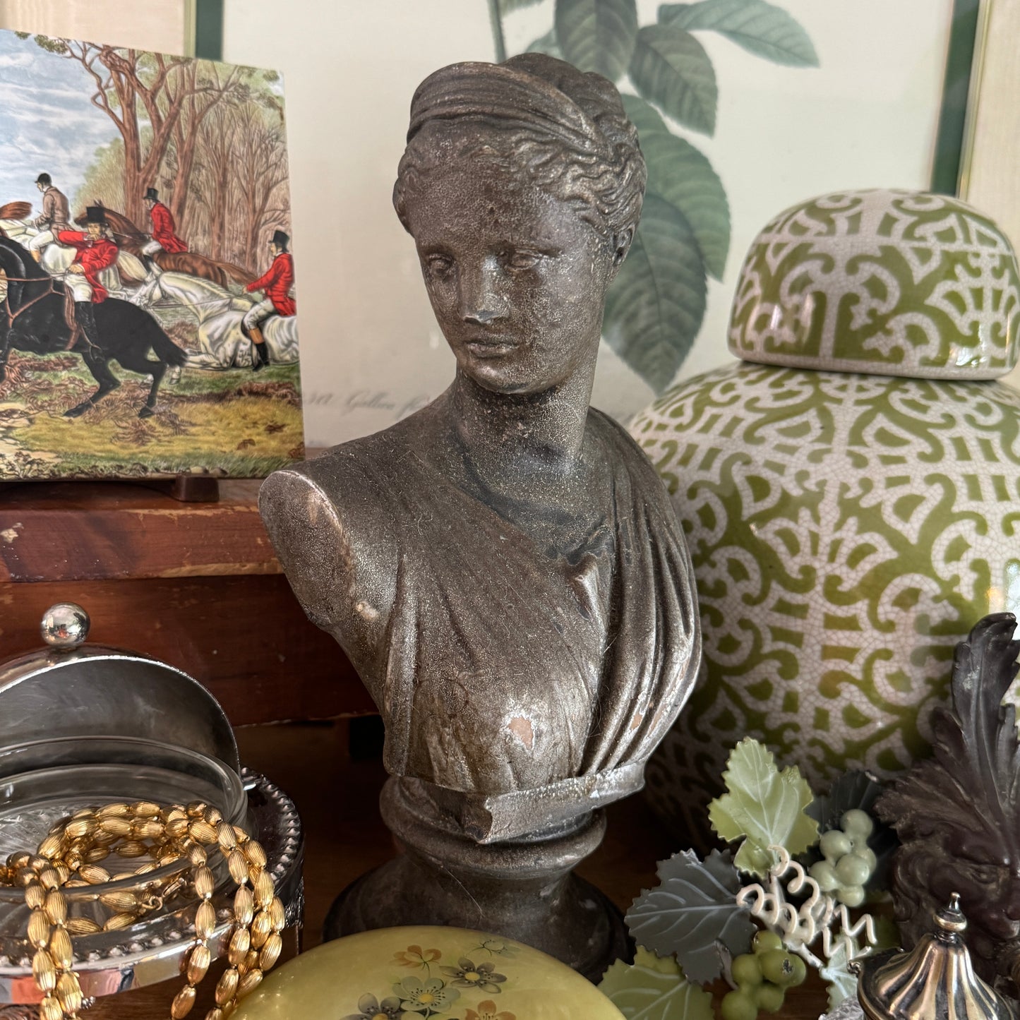 Vintage Hunt Collection Diana Goddess of the Hunt Plaster Bust