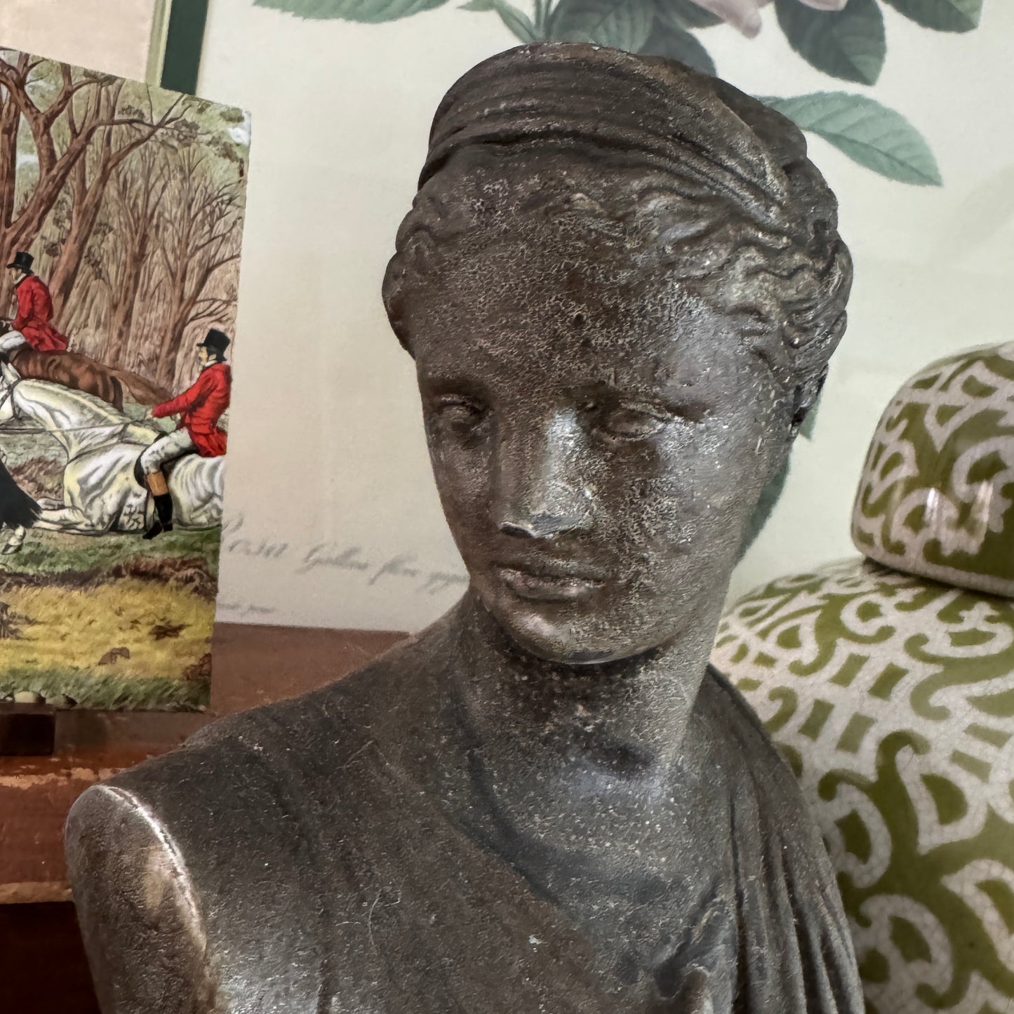 Vintage Hunt Collection Diana Goddess of the Hunt Plaster Bust