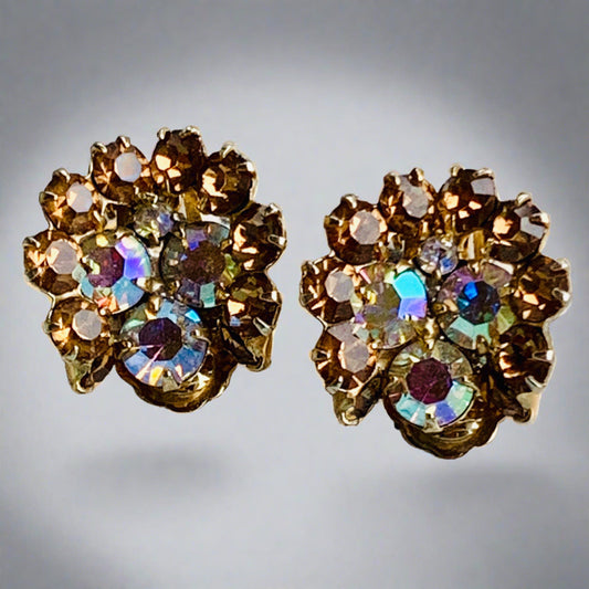 Vintage Sparkling Rhinestone Earrings