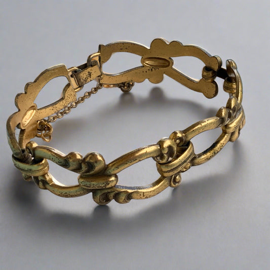 Vintage Monet Gold Tone Metal Bracelet