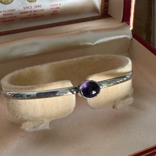 Vintage Navajo Nakai Sterling Silver and Amethyst Bracelet