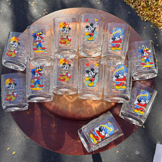 13 Walt Disney World Celebration Glasses McDonalds 2000 Mickey Mouse