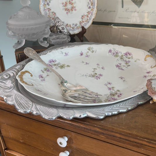 J P & L Limoges Serving Dish and Gorham Fish Plate