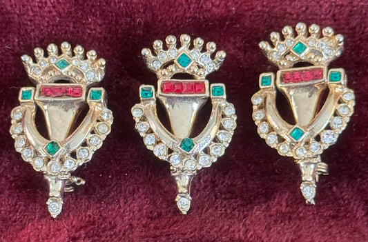 Vintage Coro Coronation Door Knocker Pins — Set of Three | Alfred Katz Design