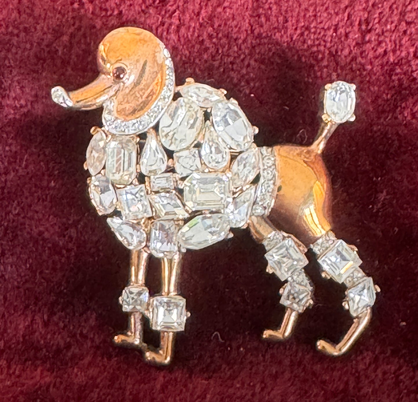 Vintage Trifari Jeweled Symphony Poodle Brooch — Alfred Philippe Attribution, c. 1950s