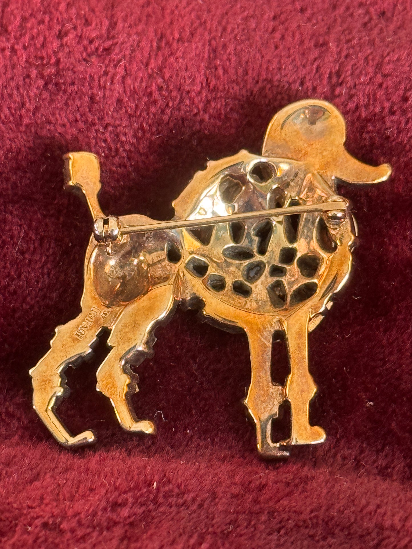 Vintage Trifari Jeweled Symphony Poodle Brooch — Alfred Philippe Attribution, c. 1950s