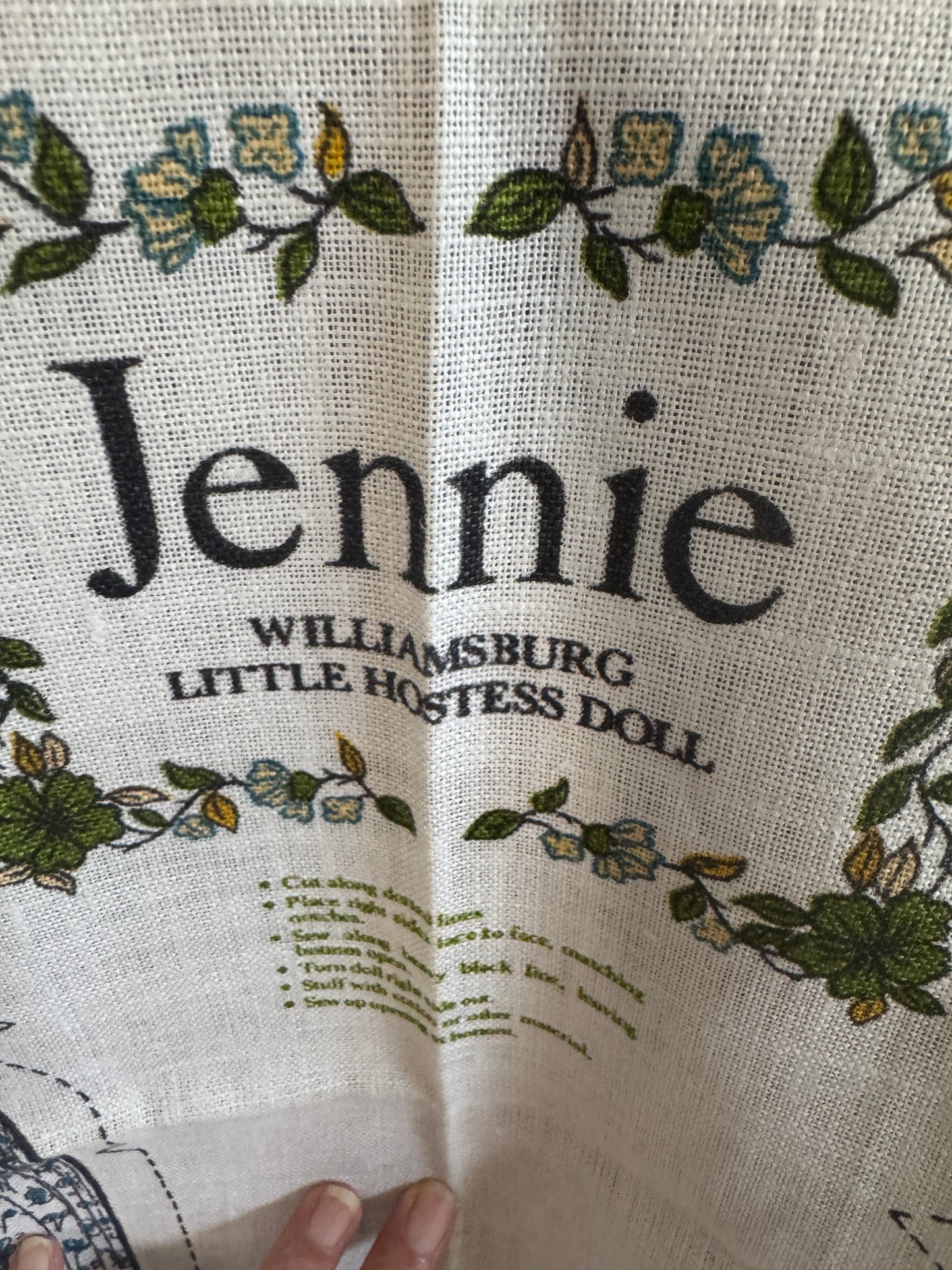 Jennie Williamsburg Little Hostess Doll Irish Linen Uncut Pattern