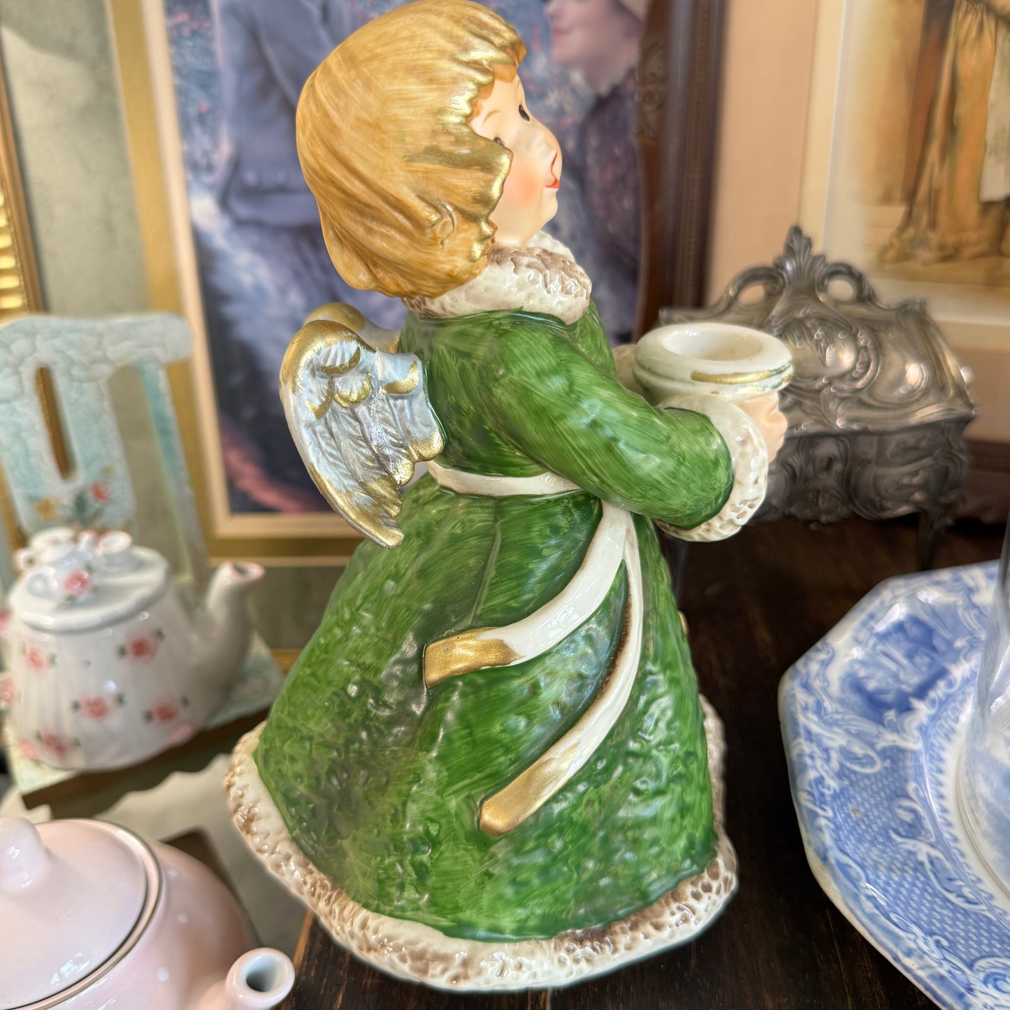 Vintage Goebel Frobek Baroque Angel Christmas Candleholder