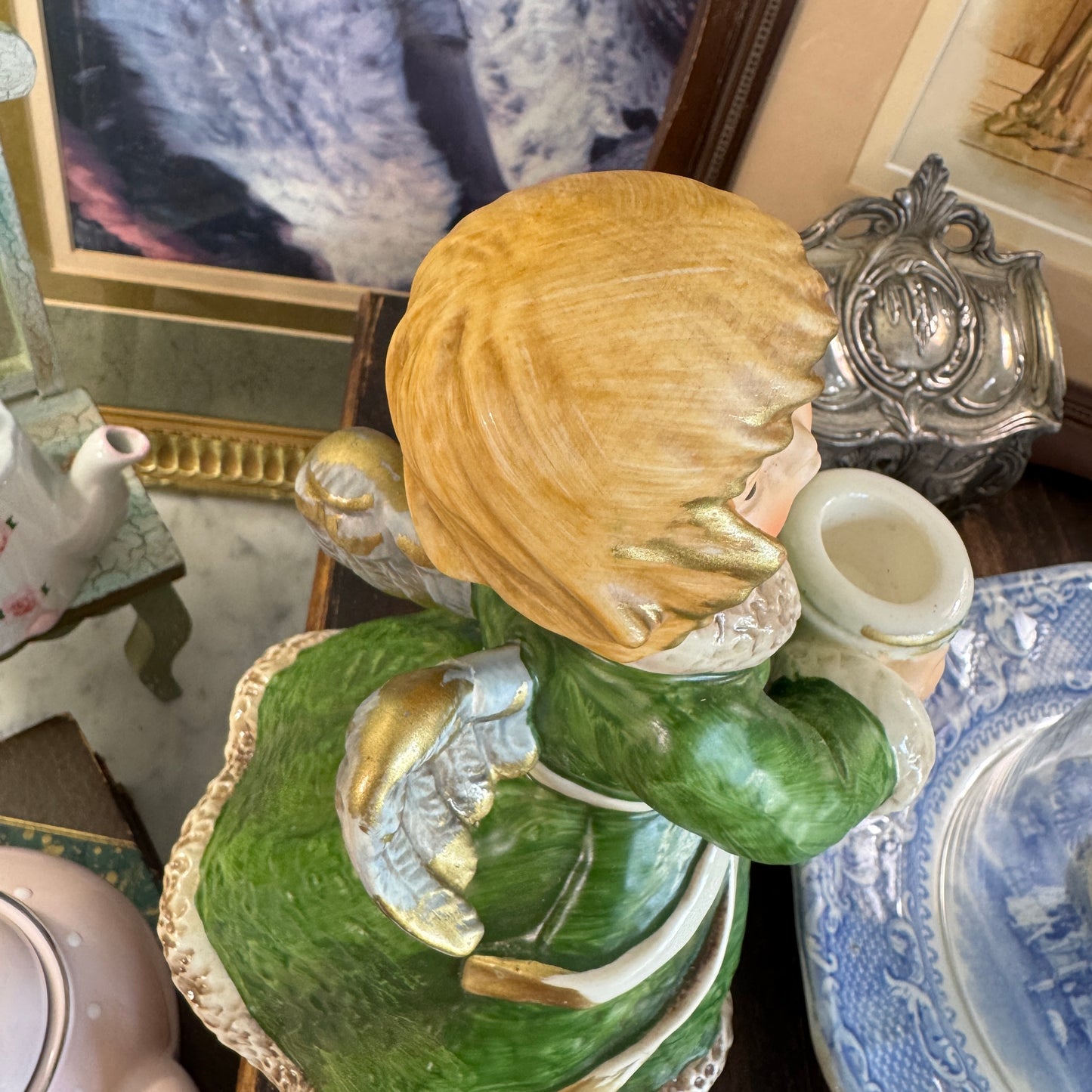 Vintage Goebel Frobek Baroque Angel Christmas Candleholder