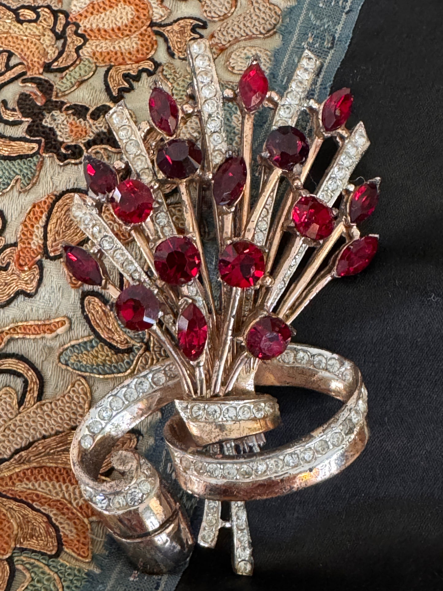 Vintage Corocraft Sterling "Bouquet" Brooch | Alfred Katz 1944 | Book Piece
