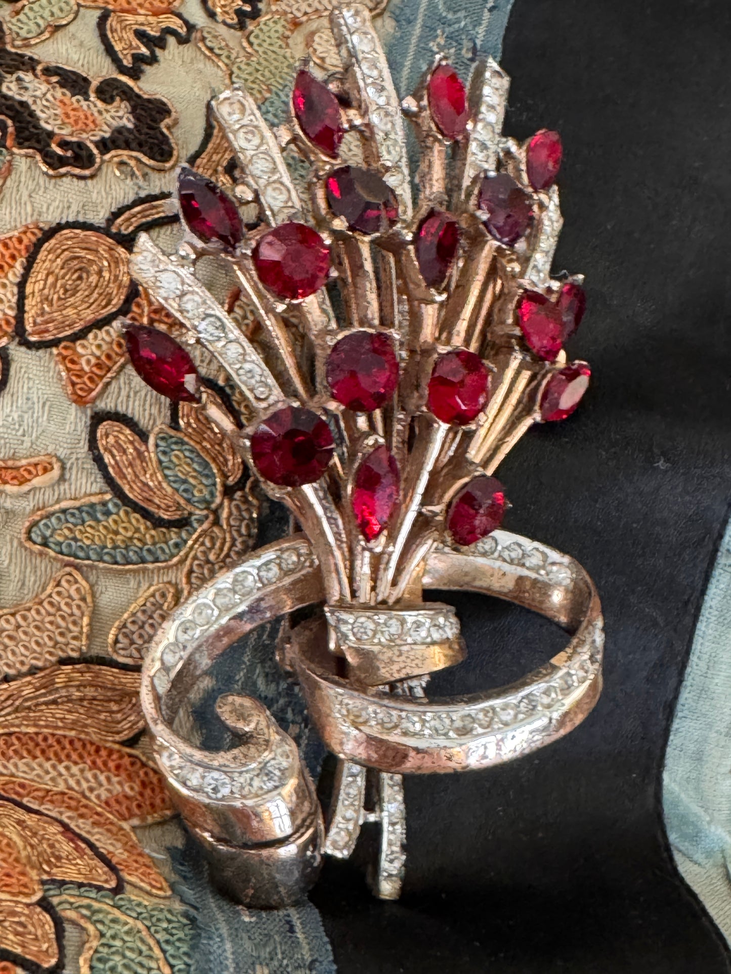 Vintage Corocraft Sterling "Bouquet" Brooch | Alfred Katz 1944 | Book Piece