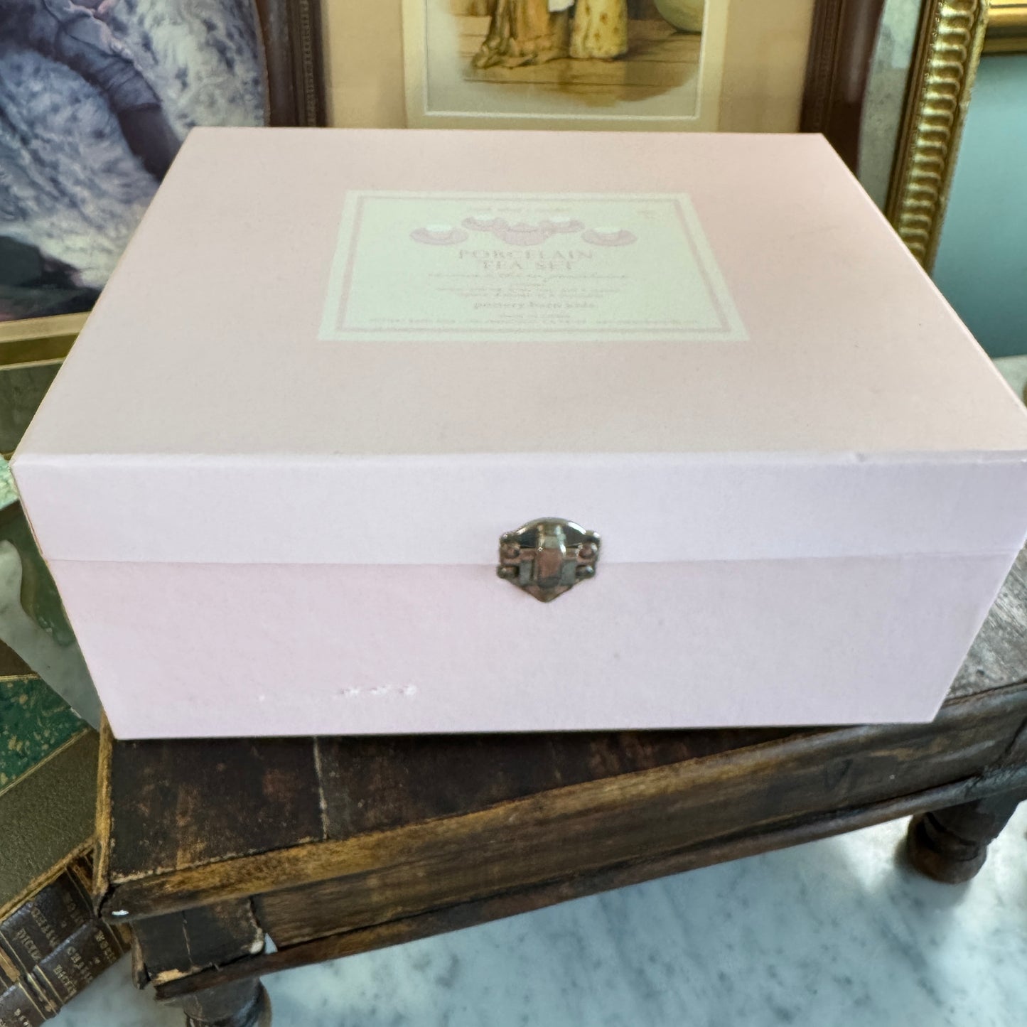 Pottery Barn Kids Pink Polka Dot Porcelain Tea Set in Orig Box