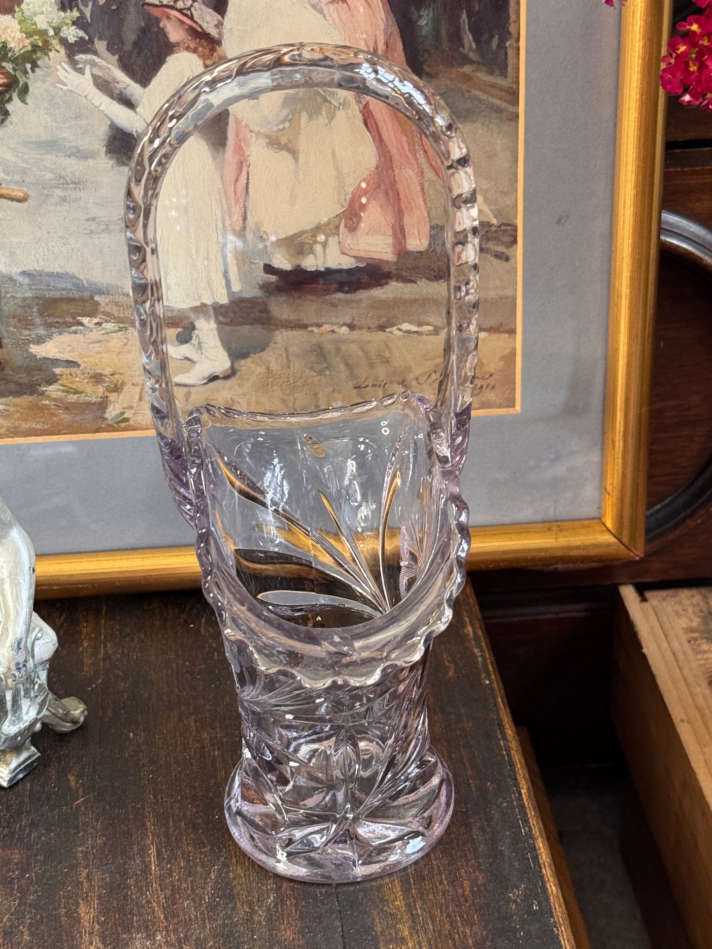 Duncan & Miller Sun-Purpled Glass Basket — Antique Manganese Violet