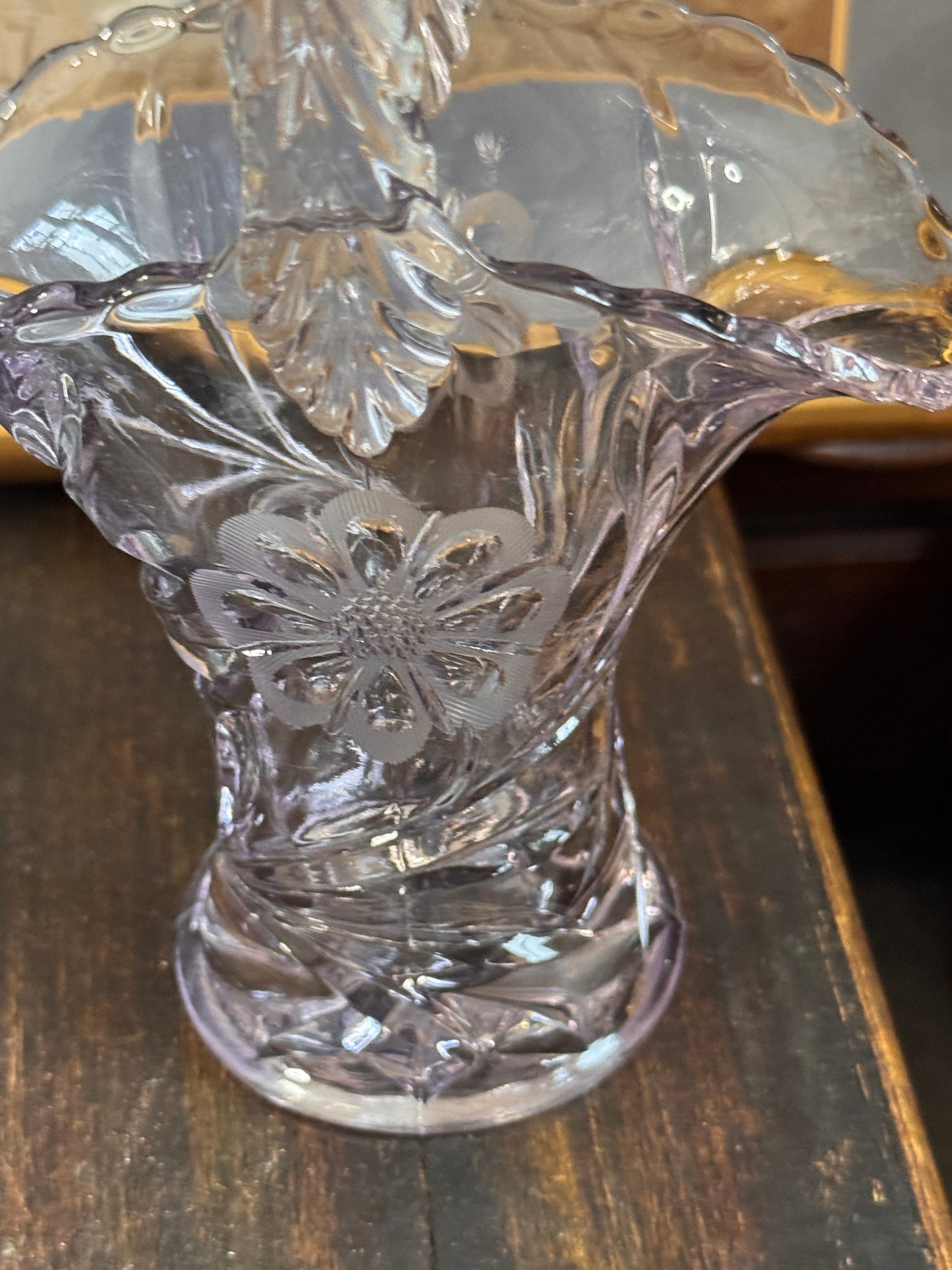 Duncan & Miller Sun-Purpled Glass Basket — Antique Manganese Violet