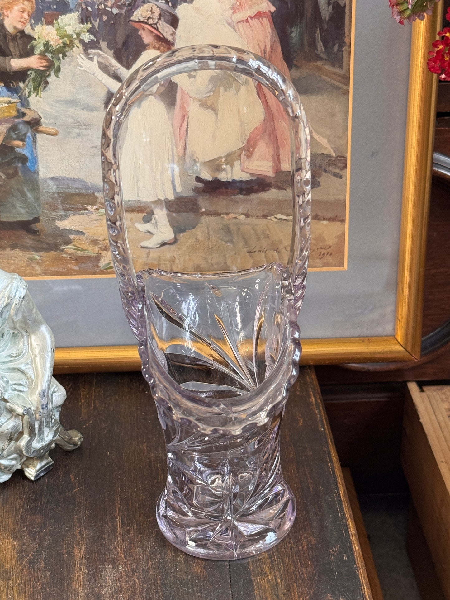 Duncan & Miller Sun-Purpled Glass Basket — Antique Manganese Violet