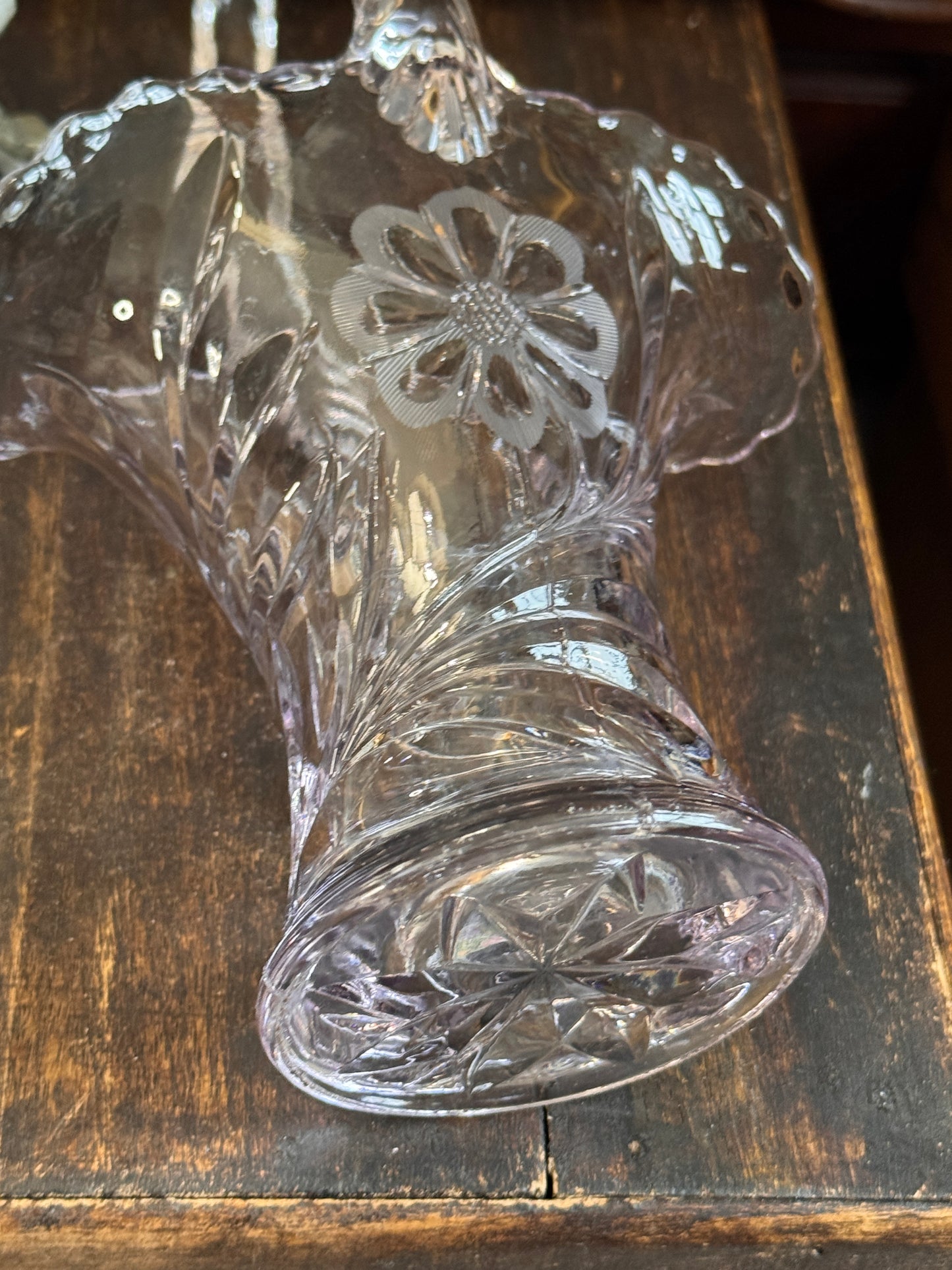 Duncan & Miller Sun-Purpled Glass Basket — Antique Manganese Violet