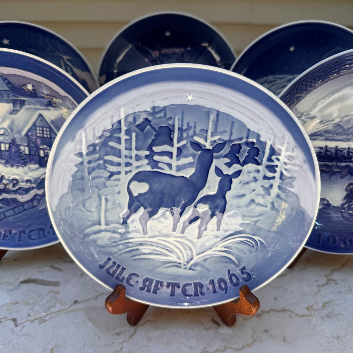 Six Danish Bing & Grondahl Copenhagen Plates B&G