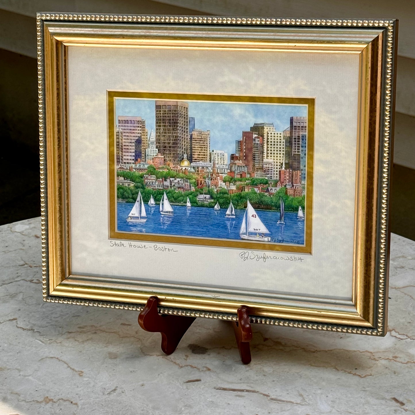 State House - Boston Framed & Signed Lithograph P.J. Szufnarowski