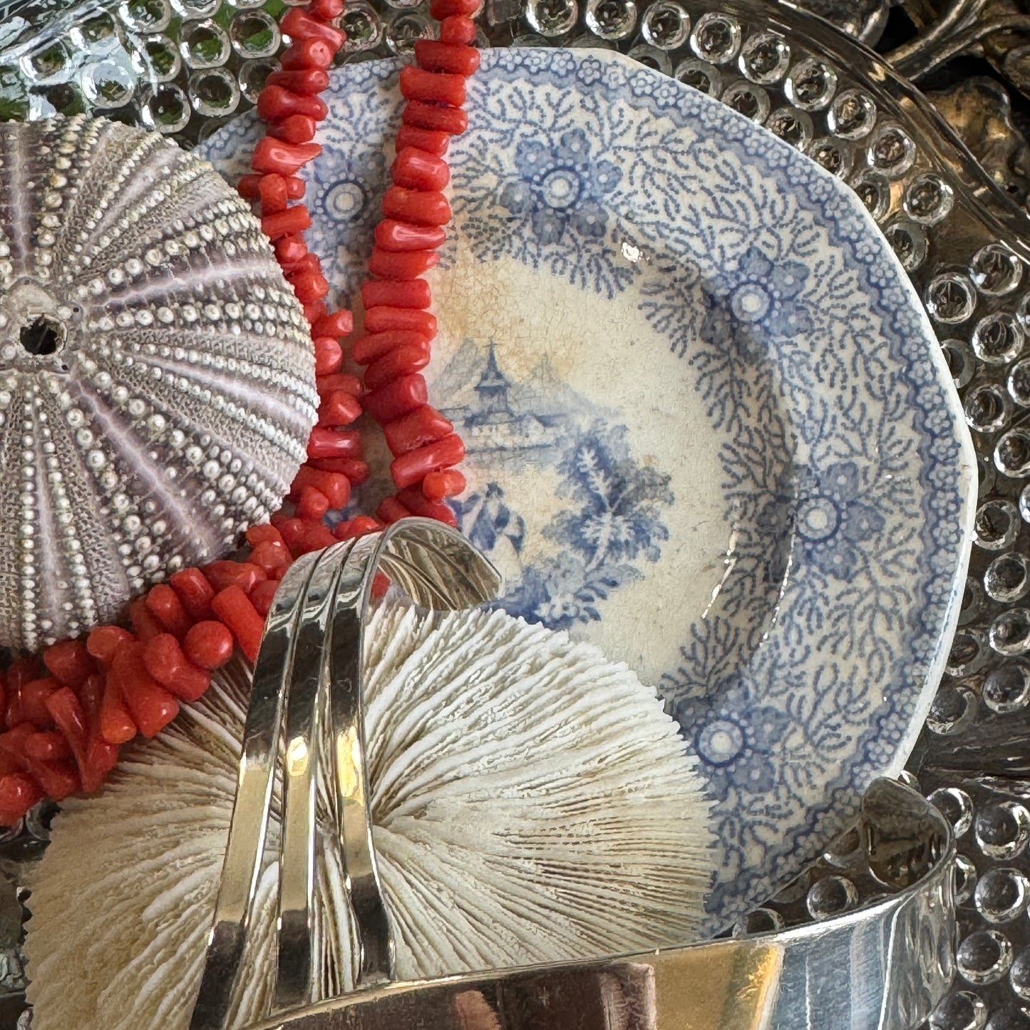 Vintage Jewelry Dish & Found Treasures "From the Sea"