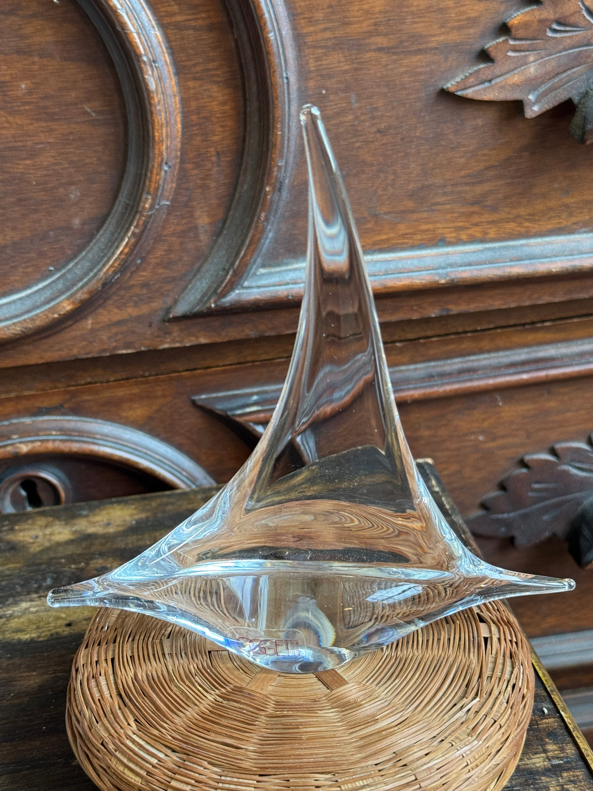 Vintage Oggetti Murano Art Glass Sailboat Sculpture, 6"