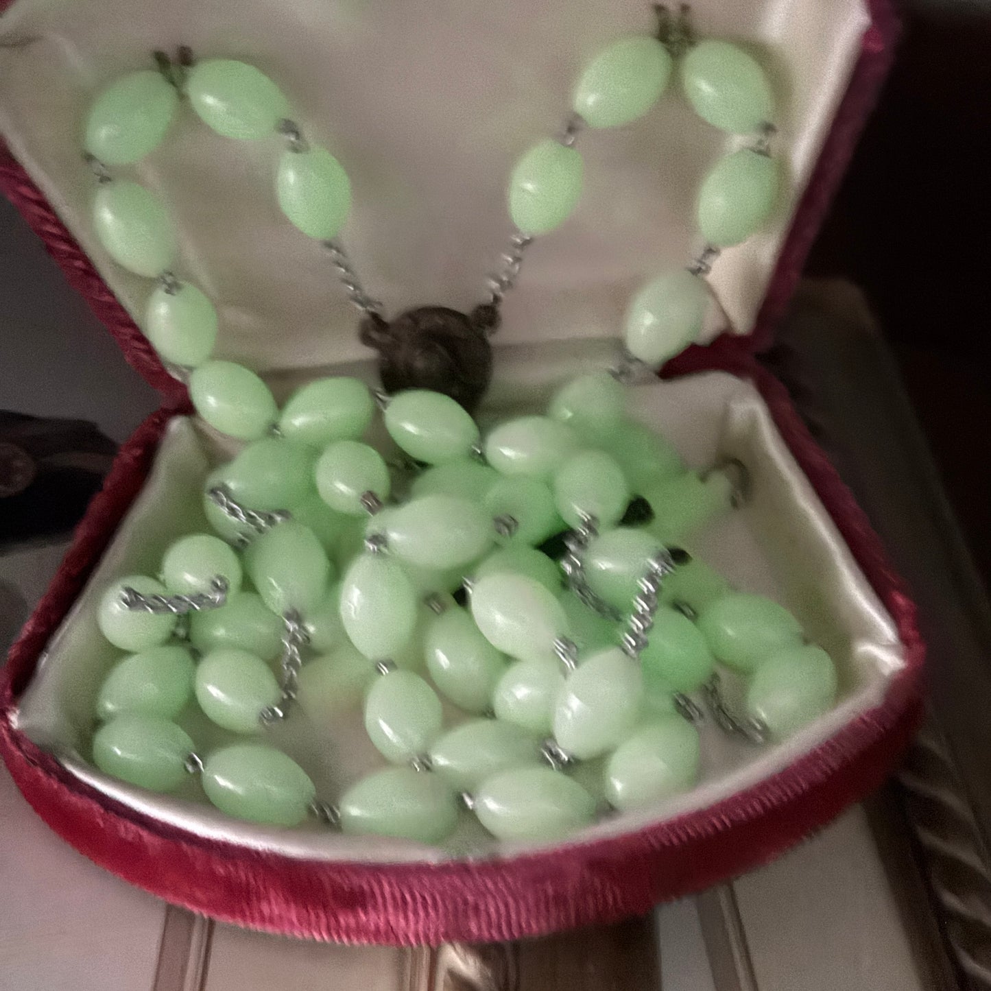 Vintage Italian Large Glow In The Dark Rosary