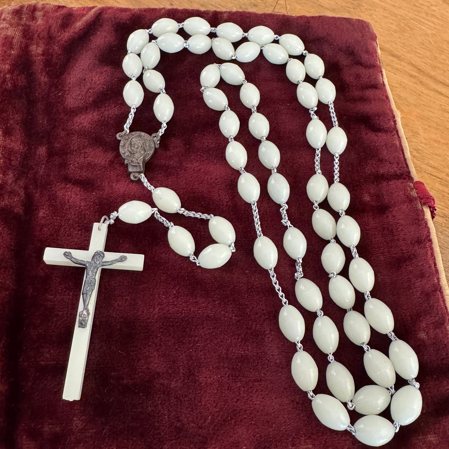 Vintage Italian Large Glow In The Dark Rosary