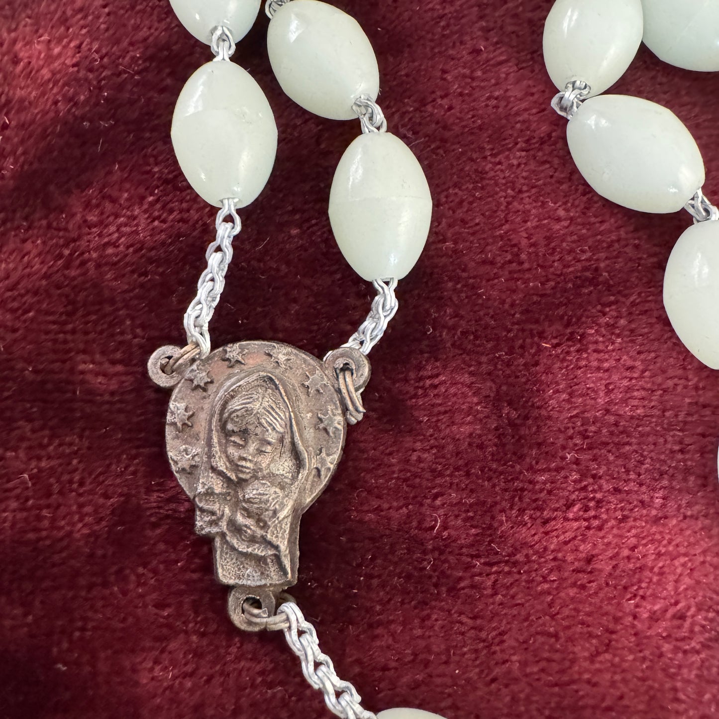 Vintage Italian Large Glow In The Dark Rosary