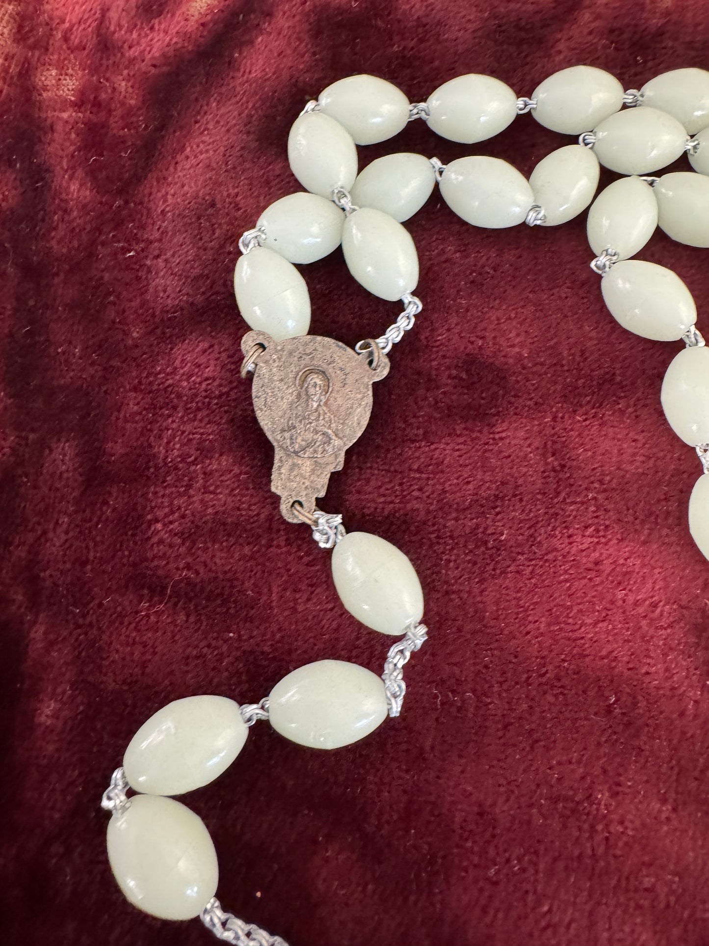 Vintage Italian Large Glow In The Dark Rosary